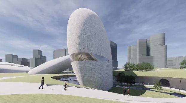 深圳灣文化廣場項目&lsquo;巨石&rsquo;造型顯現,預計2025年建成